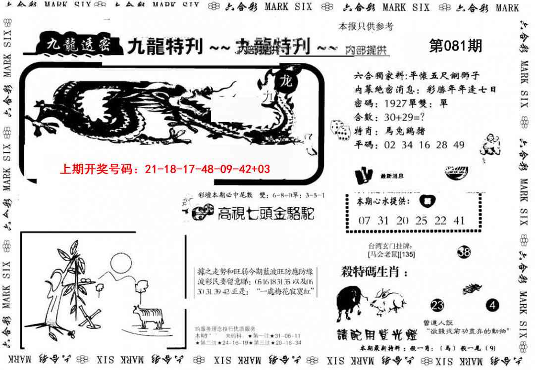 081期九龙特新刊[图]